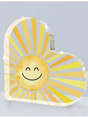 Sunny Smile Heart-Shaped Decorative Accent - Yellow